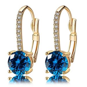 Ladies 1 Carat Diamond Pendant Earrings 18K Gold Plated Cubic