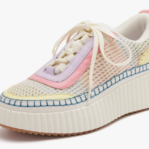 Lace-Up Platform Woven Sneakers – Comfortable Chunky Walking Shoes